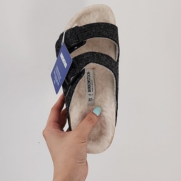 Birkenstock Wool Felt Doubleface Gray Size European 36 USA 6 b120 - Picture 8 of 9